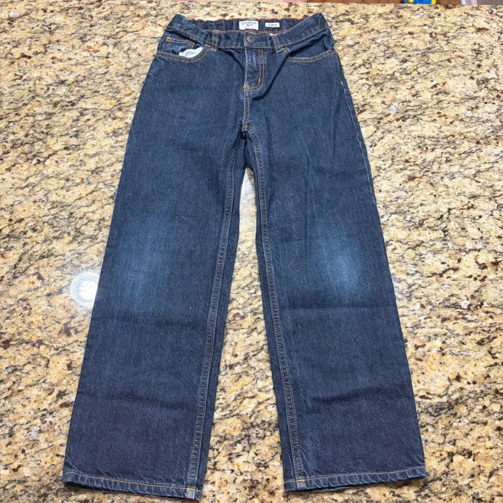 OshKosh Bgosh Kids Classic Straight Leg Dark Wash Blue Denim Jeans Size 10 Reg